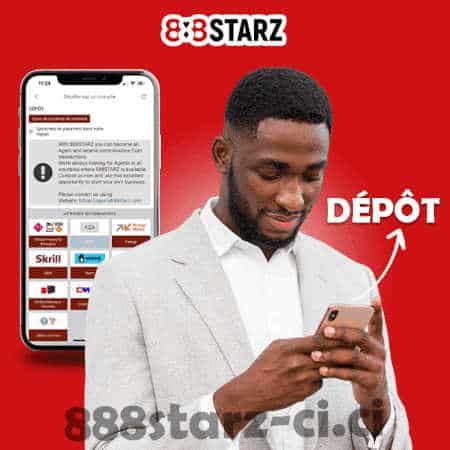 888Starz CI ᐉ faire un dépôt sur votre compte en Côte d’Ivoire