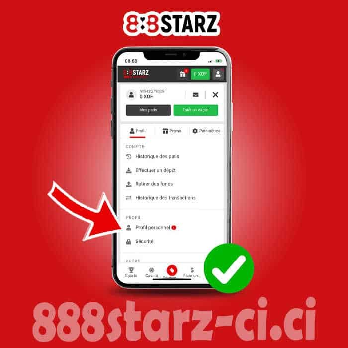 Comment vérifier votre compte 888Starz en Côte d'Ivoire ?