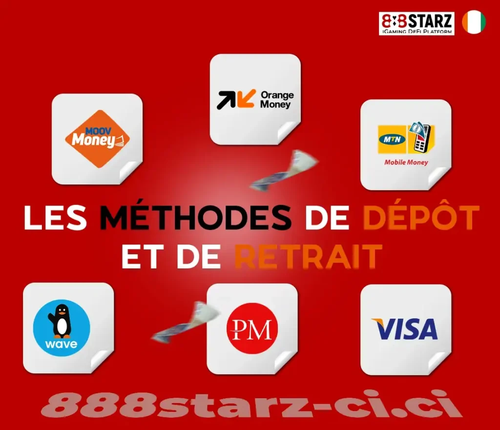 Méthodes de paiement sur 888Starz CI