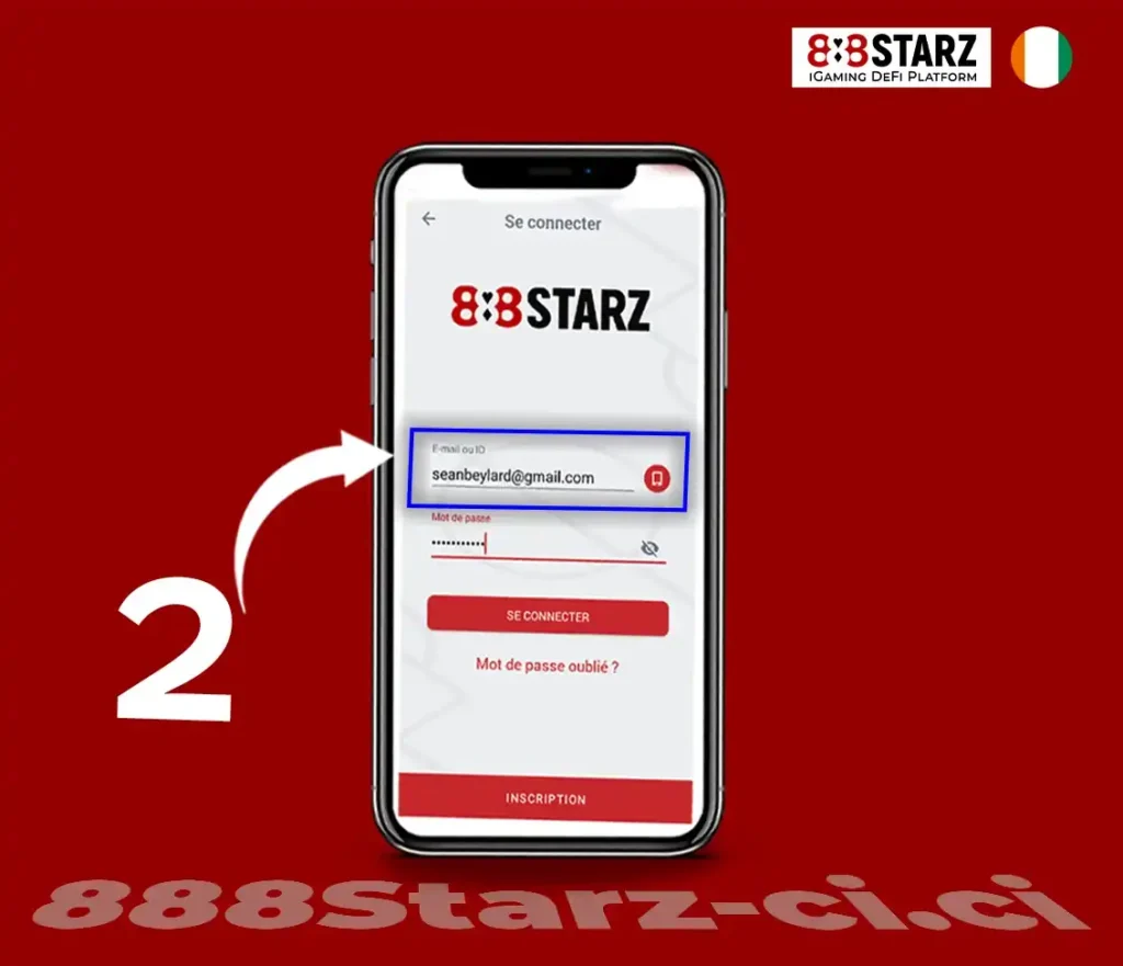 Se connecter sur 888starz APK - Etape 2